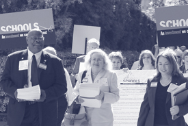 CSBA Officers lead march to the state capitol