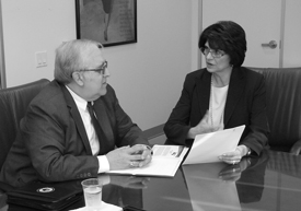 Donald LaPlante with Lucille Roybal-Allard; photo courtesy Roybal-Allard's office
