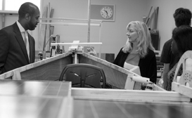 Vernon M. Billy and Cindy Marks visit the Sacramento School of Engineering and Sciences. 